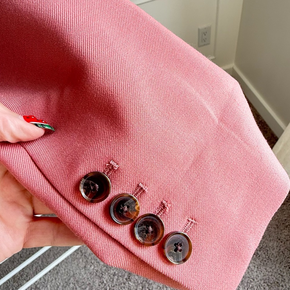 Rebecca Taylor double breasted blazer in salmon - Picture 4 of 6